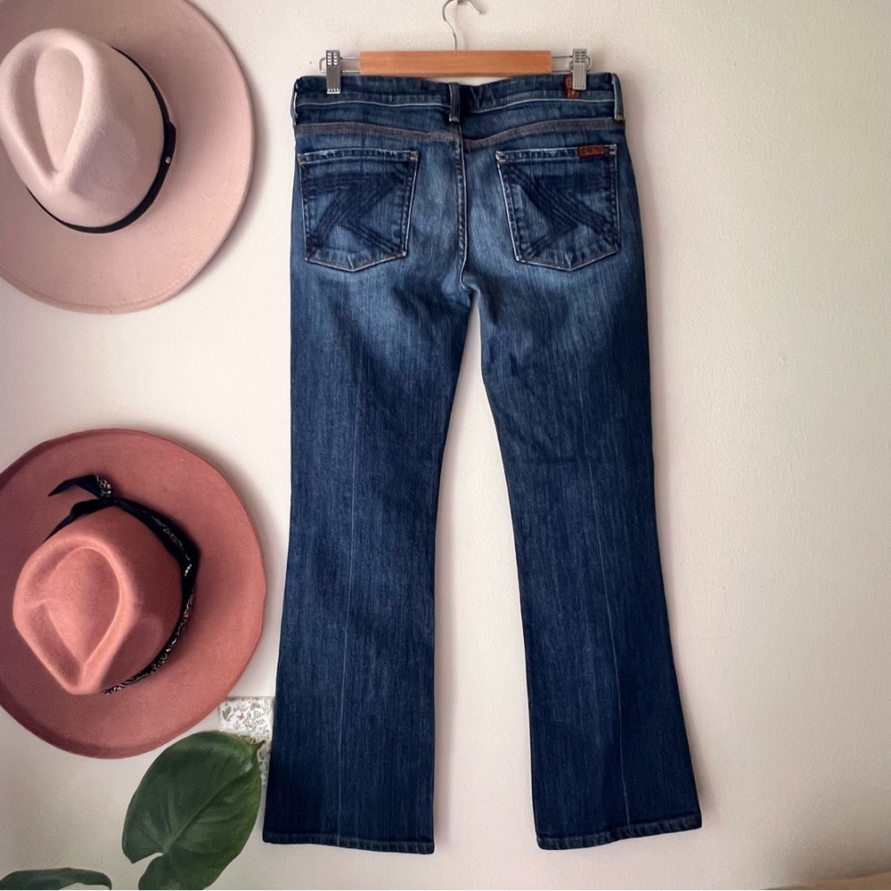 7 FOR ALL MANKIND Flynt Denim Jeans Womens SIZE‎ 28 low rise bootcut y2k western - Picture 2 of 7